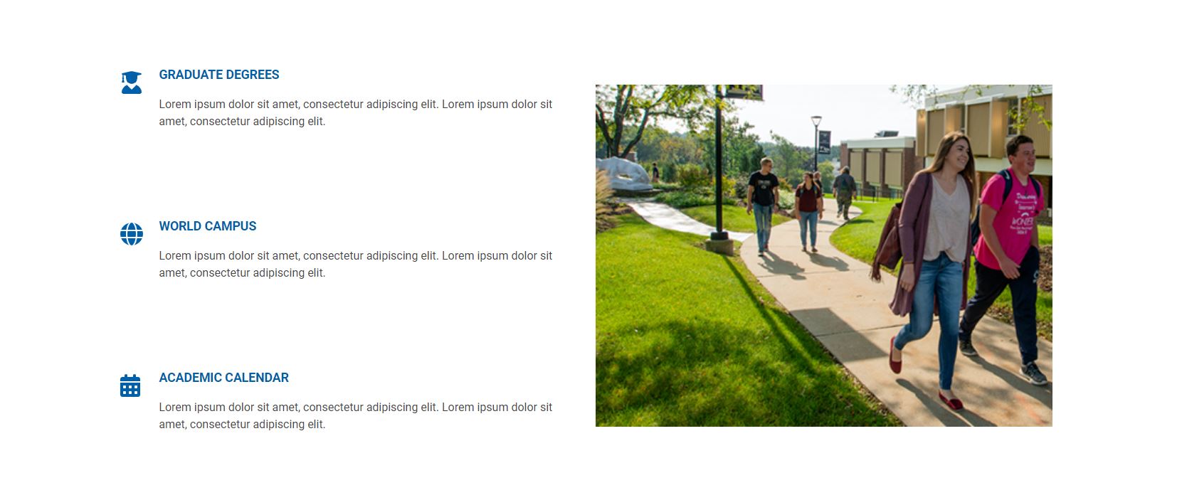 Content - Icons List Left, Image Right graphic
