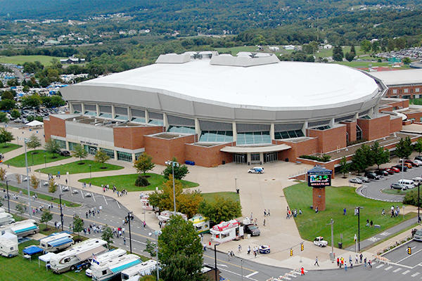 Aerial view of the Bryce Jordan Center